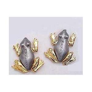 Frog Stud Earrings In Pewter JJ Jonette 