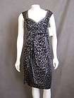 Nanette Lepore Ever More Gray Leopard Silk Dress $345 Size US 0 XS 