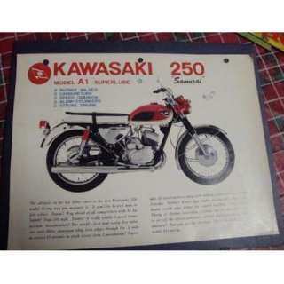 Vintage Motorcycle Brochure KAWASAKI 250 SAMURAI A1  