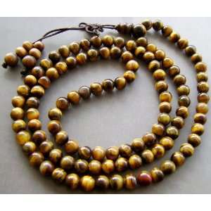  108 Tiger Eye Gem Beads Tibet Buddhist Prayer Mala 
