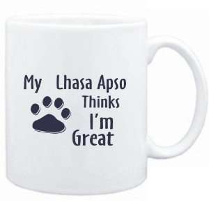   Mug White  MY Lhasa Apso THINKS I AM GREAT  Dogs