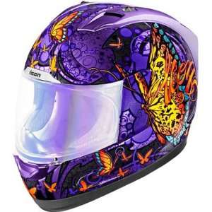  Icon Alliance Full Face Motorcycle Helmet Chrysalis Purple 