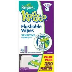  Pampers Kandoo Flushable Wipes, Value Pack Refill + Tub 