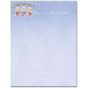    300 Puppies In Stockings Letterhead Sheets 
