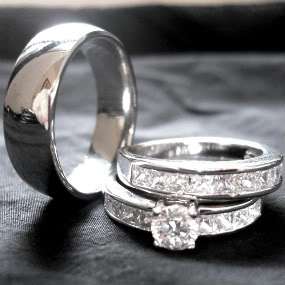 pieces mens & womens TITANIUM and STAINLESS STEEL engagement wedding 