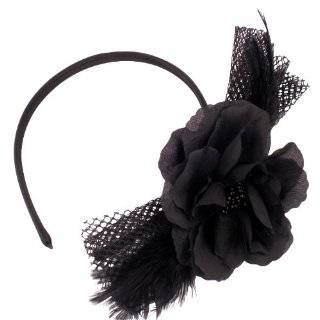  Karina Flower Headband, Black and White Beauty