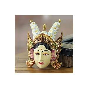    NOVICA Wood mask, Beautiful Legong Dancer