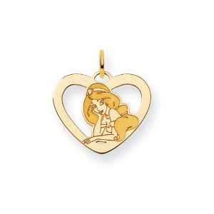  14kt Disney Jasmine Heart Charm Jewelry