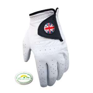 Sherpashaw,Cabretta Leather Golf Glove with Union Jack Ballmarker and 