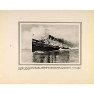  1913 Print Great Lakes Steamer City of Detroit III Ship 