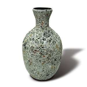 Metal Vase Lacquered Mosaic Glass   SUNSHINE 