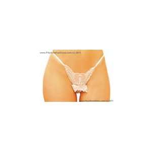  Lace V shaped thong White Small Fabric: Everything Else