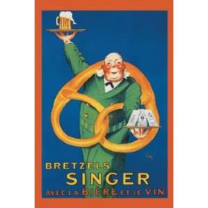 Bretzels Singer   Avec la Biere et la Vin by Lotti 12x18 