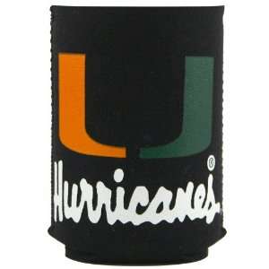  Miami Hurricanes Black Can Coozie: Sports & Outdoors