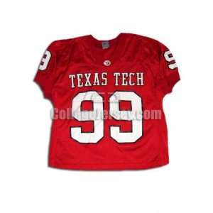  Red No. 99 Game Used Texas Tech Nike Football Jersey 