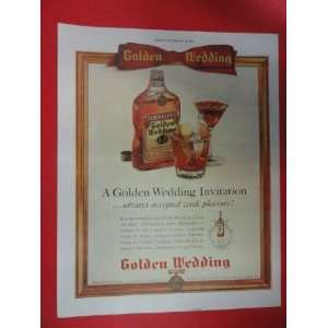  Schenley Golden Wedding Whiskey Print Ad. Orinigal 1938 