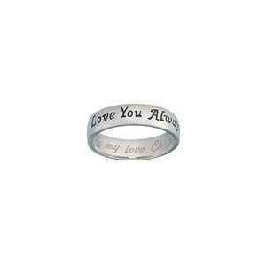  ZALES Love You Always Sterling Silver Message Band (25 