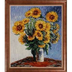 Art Reproduction Oil Painting   Monet Paintings Sunflowers Pre framed 