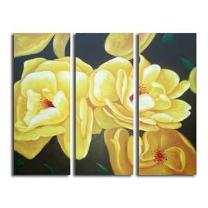   : Yellow Petals Hand Painted Canvas Art Oil Painting: Everything Else