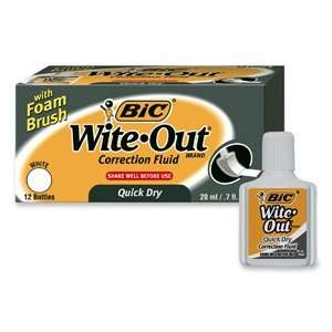   BIC Wite Out Quick Dry Correction Fluid BICWOFQD12WE: Office Products