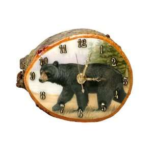  Black Bear Rustic Log Clock
