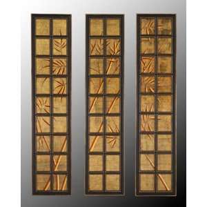  Glass and Gold Panels In Wood Frame