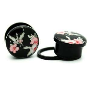   Flower Cherry Blossom Ear Gauge Plug Screw On (SOLD AS PAIR): Jewelry