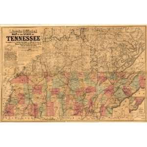Civil War Map Lloyds official map of the State of Tennessee Compiled 