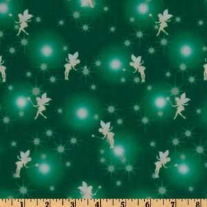 44 Wide Peter Pan   Off To Neverland Tinkerbell Green Fabric By The 