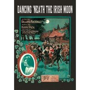 Paper poster printed on 12 x 18 stock. Dancing Neath the Irish Moon