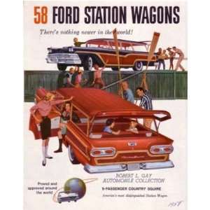 1958 FORD STATION WAGON Sales Folder Literature Piece