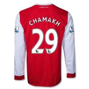  Arsenal 10/11 CHAMAKH Home LS Soccer Jersey Sports 