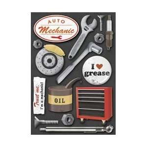  Auto Mechanic Cardstock Stickers 5.5X9 Sheet: Home 