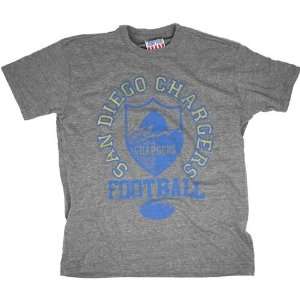  San Diego Chargers Distressed Logo Tri Blend T Shirt (Grey 