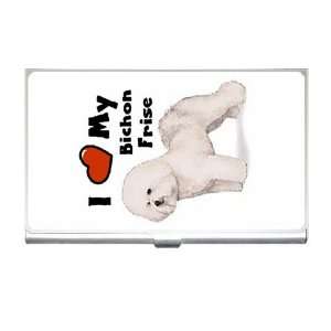  I Love My Bichon Frise Business Card Holder Case: Office 