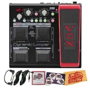 VOX VDL 1 Dynamic Looper Multi Effects Pedal Bundle with Two 10 Foot 