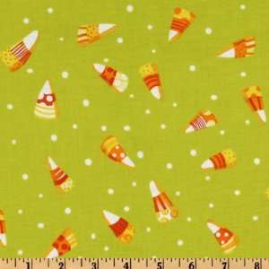  44 Wide Spooktacular Candy Corn Lime Fabric By The Yard 