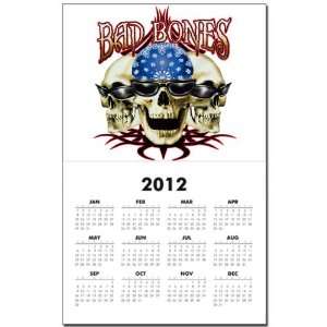    Calendar Print w Current Year Bad Bones Skulls 