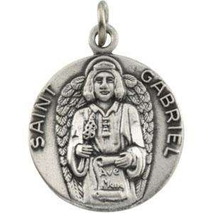  Sterling Silver St. Gabriel Medal Pendant: Jewelry