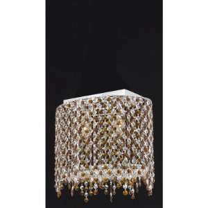 Moda 2 Light Square Pendant in Chrome with 1 Layer of Crystal Crystal 