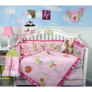 SoHo Pink Critter Baby Crib Nursery Bedding Set 13 pcs included Diaper 