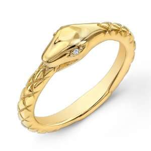 Victoria Kay 0.01ct White Diamond Accented Snake Ring in Yellow 