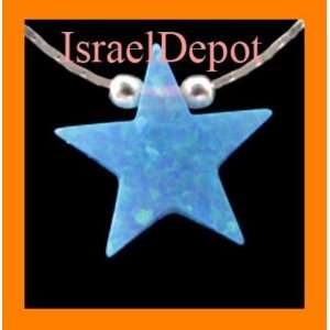   Blue Opal Gem Star Pendant 925 Silver Chain Necklace 