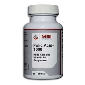  Mbi Nutraceauticals Folic Acid 1000 60 Ct. Health 