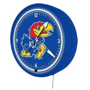   Kansas KU Jayhawks 20in Jumbo Neon Bar/Wall Clock