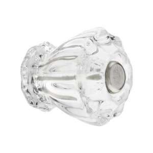  Small Fluted Clear Glass Cabinet Knob With Nickel Bolt 