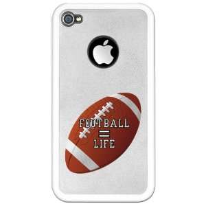   iPhone 4 or 4S Clear Case White Football Equals Life: Everything Else