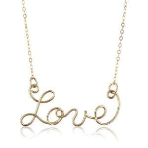  Gauge Gold Filled Love in Script Necklace Jewelry