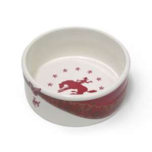 Ceramic Pet Bowl Get Along Little Doggies Red  Kitchen 