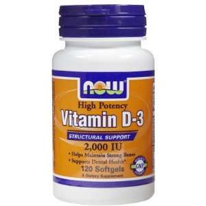  Now Foods  Vitamin D, 2000IU, 120 softgels: Health 